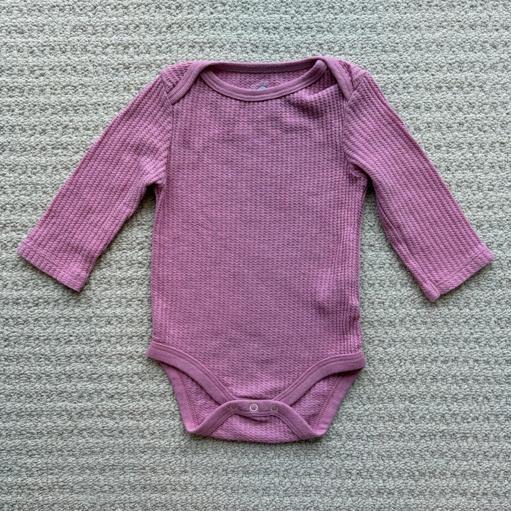 Cloud Island 3-6M Pink Waffle Knit Onesie